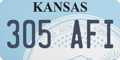 KS license plate 305AFI