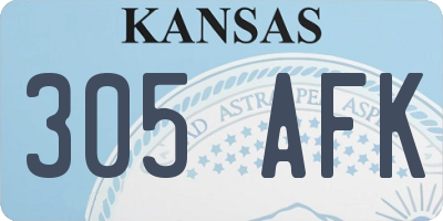 KS license plate 305AFK