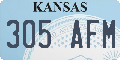 KS license plate 305AFM