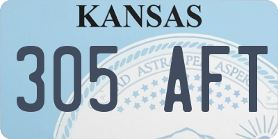 KS license plate 305AFT