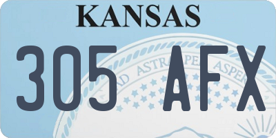 KS license plate 305AFX