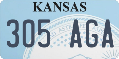 KS license plate 305AGA