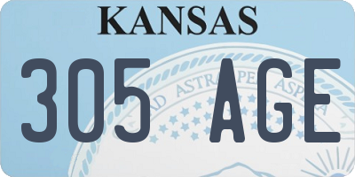 KS license plate 305AGE