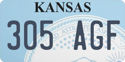 KS license plate 305AGF