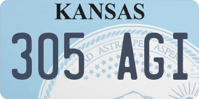 KS license plate 305AGI