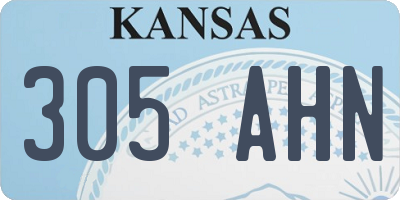 KS license plate 305AHN