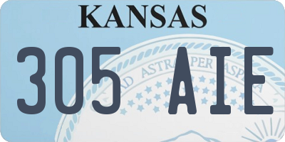 KS license plate 305AIE