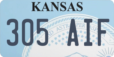 KS license plate 305AIF