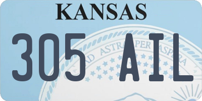 KS license plate 305AIL