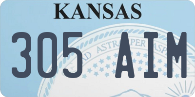 KS license plate 305AIM