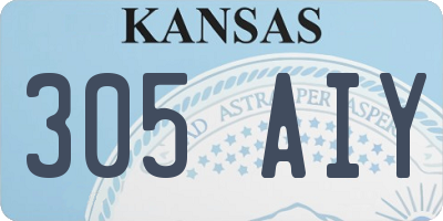 KS license plate 305AIY