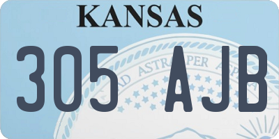 KS license plate 305AJB