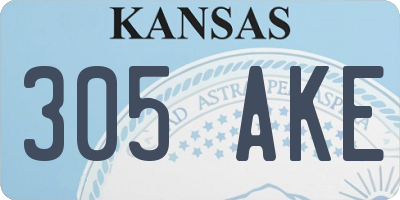 KS license plate 305AKE