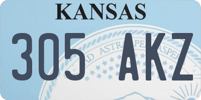 KS license plate 305AKZ