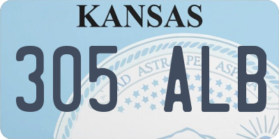 KS license plate 305ALB