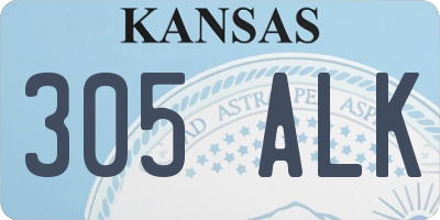 KS license plate 305ALK