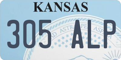 KS license plate 305ALP