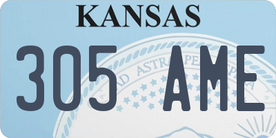 KS license plate 305AME