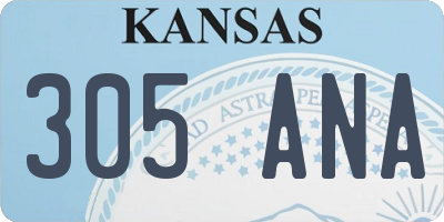 KS license plate 305ANA