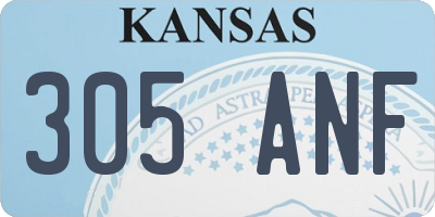 KS license plate 305ANF