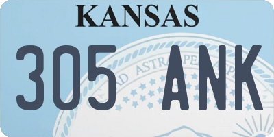 KS license plate 305ANK