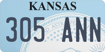 KS license plate 305ANN