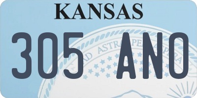 KS license plate 305ANO