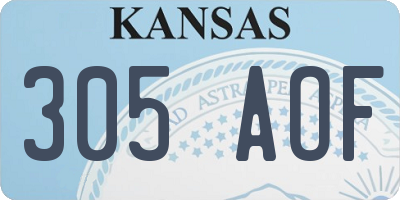 KS license plate 305AOF