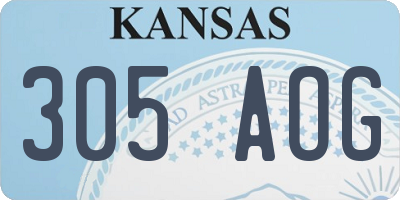 KS license plate 305AOG