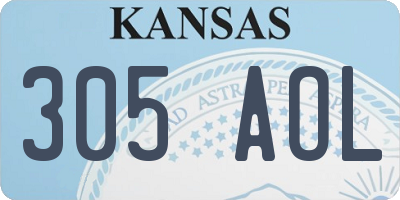 KS license plate 305AOL