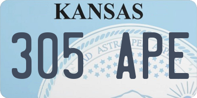 KS license plate 305APE