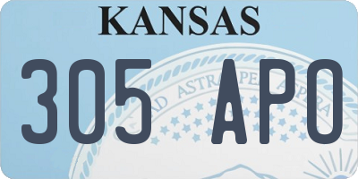 KS license plate 305APO