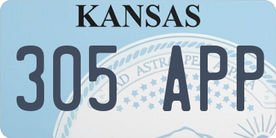 KS license plate 305APP