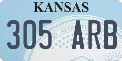 KS license plate 305ARB