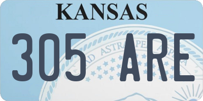 KS license plate 305ARE