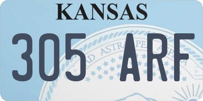 KS license plate 305ARF