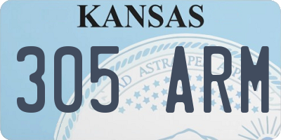 KS license plate 305ARM