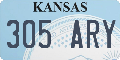 KS license plate 305ARY
