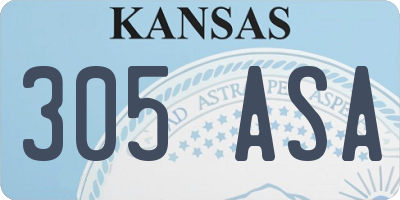KS license plate 305ASA