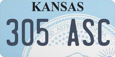 KS license plate 305ASC