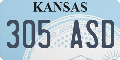 KS license plate 305ASD