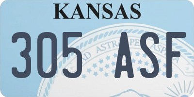 KS license plate 305ASF