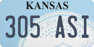 KS license plate 305ASI