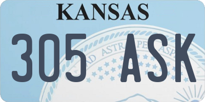 KS license plate 305ASK