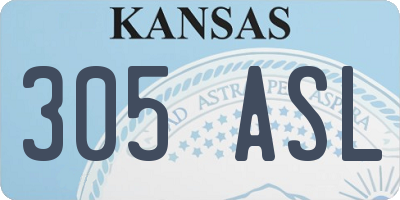 KS license plate 305ASL