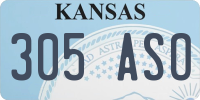 KS license plate 305ASO