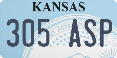 KS license plate 305ASP