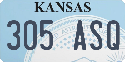 KS license plate 305ASQ