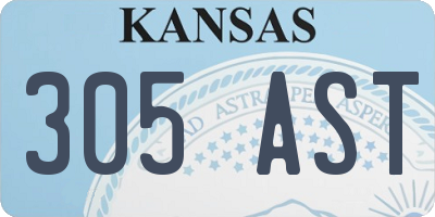 KS license plate 305AST