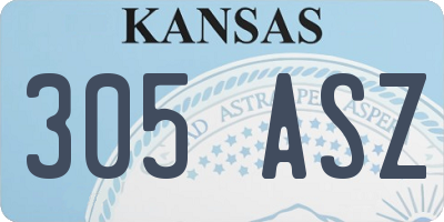KS license plate 305ASZ